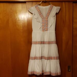 Disney Encanto Ruffled White Ribbon Dress